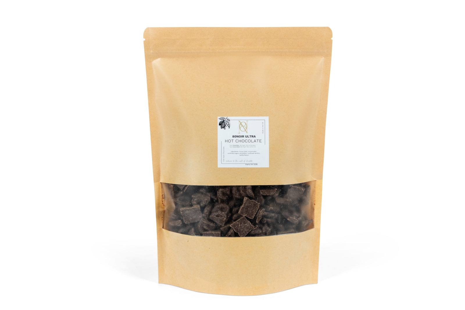 72% Premium Dark Hot Chocolate - 1KG - Family Size – 80Noir Ultra