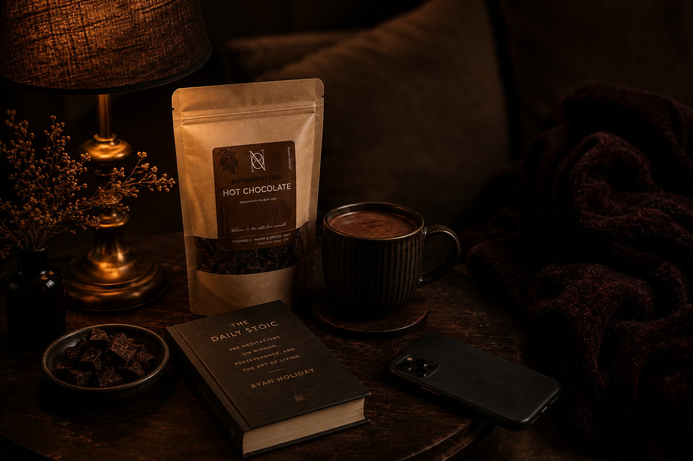 Quiet evening chocolate ritual
