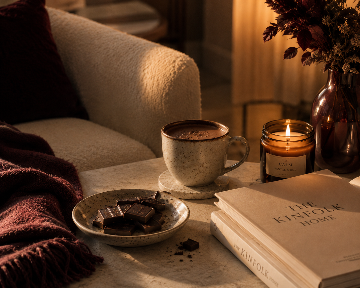 Evening chocolate wellness ritual