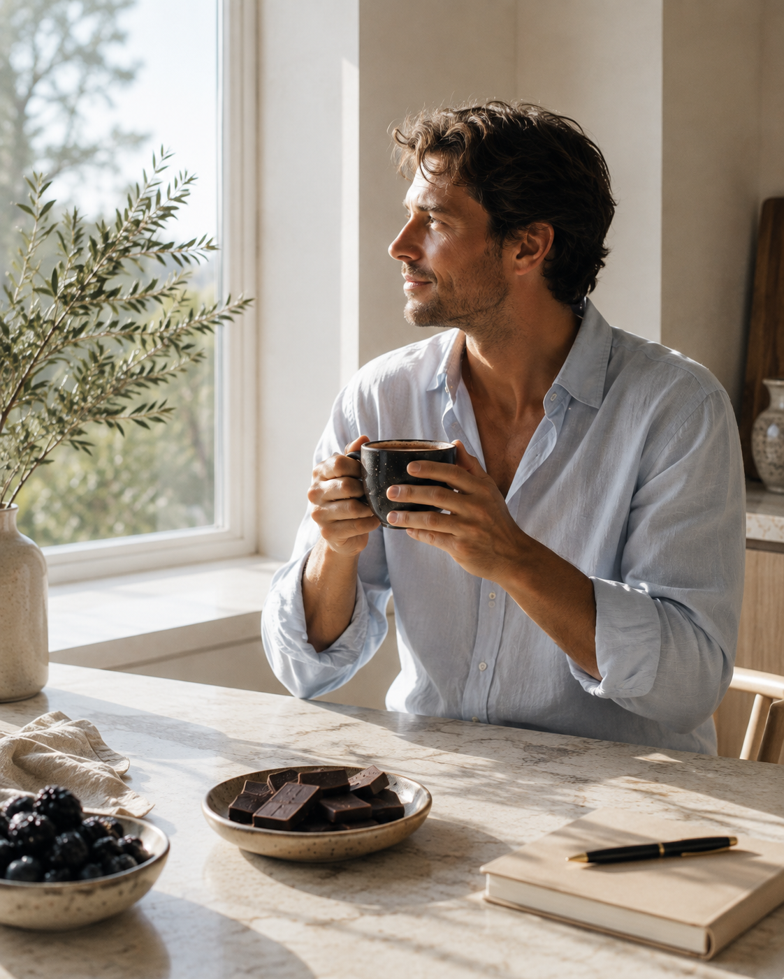 Morning chocolate wellness ritual